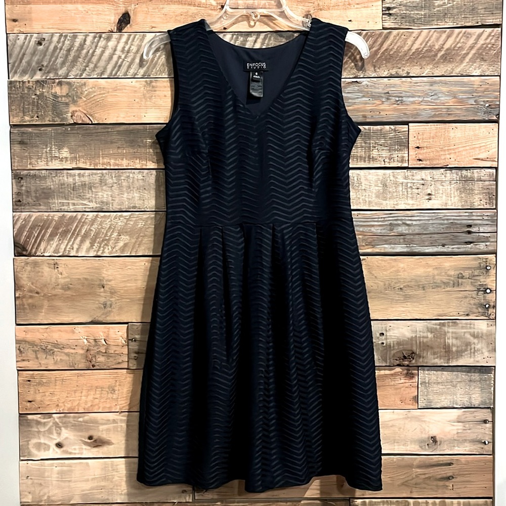 Simple navy blue dress sleeveless Enfocus